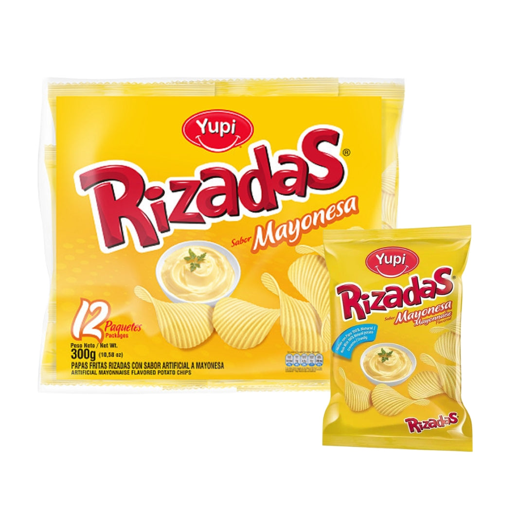 Papas Rizadas Mayonesa 25g por 12 unidades